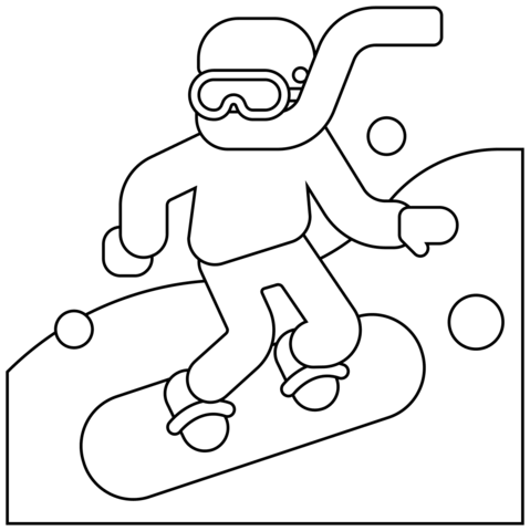 Snowboarder Emoji Coloring Page